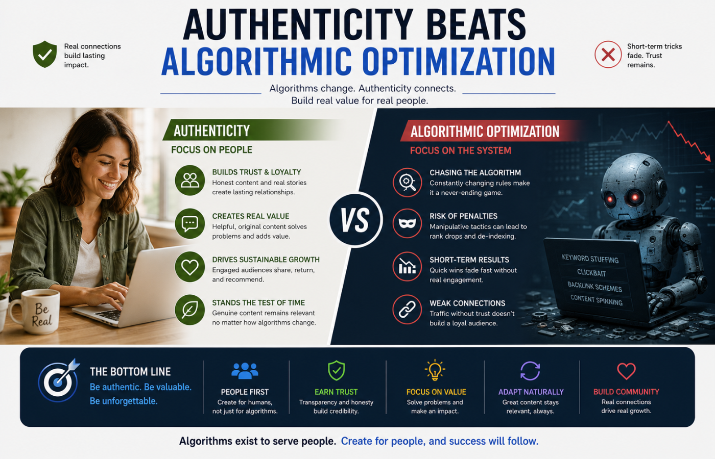 Authenticity Beats Algorithmic Optimization