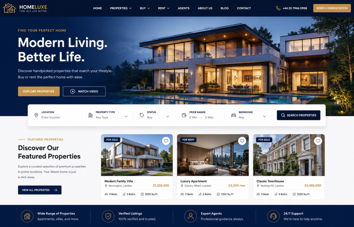 Property website design