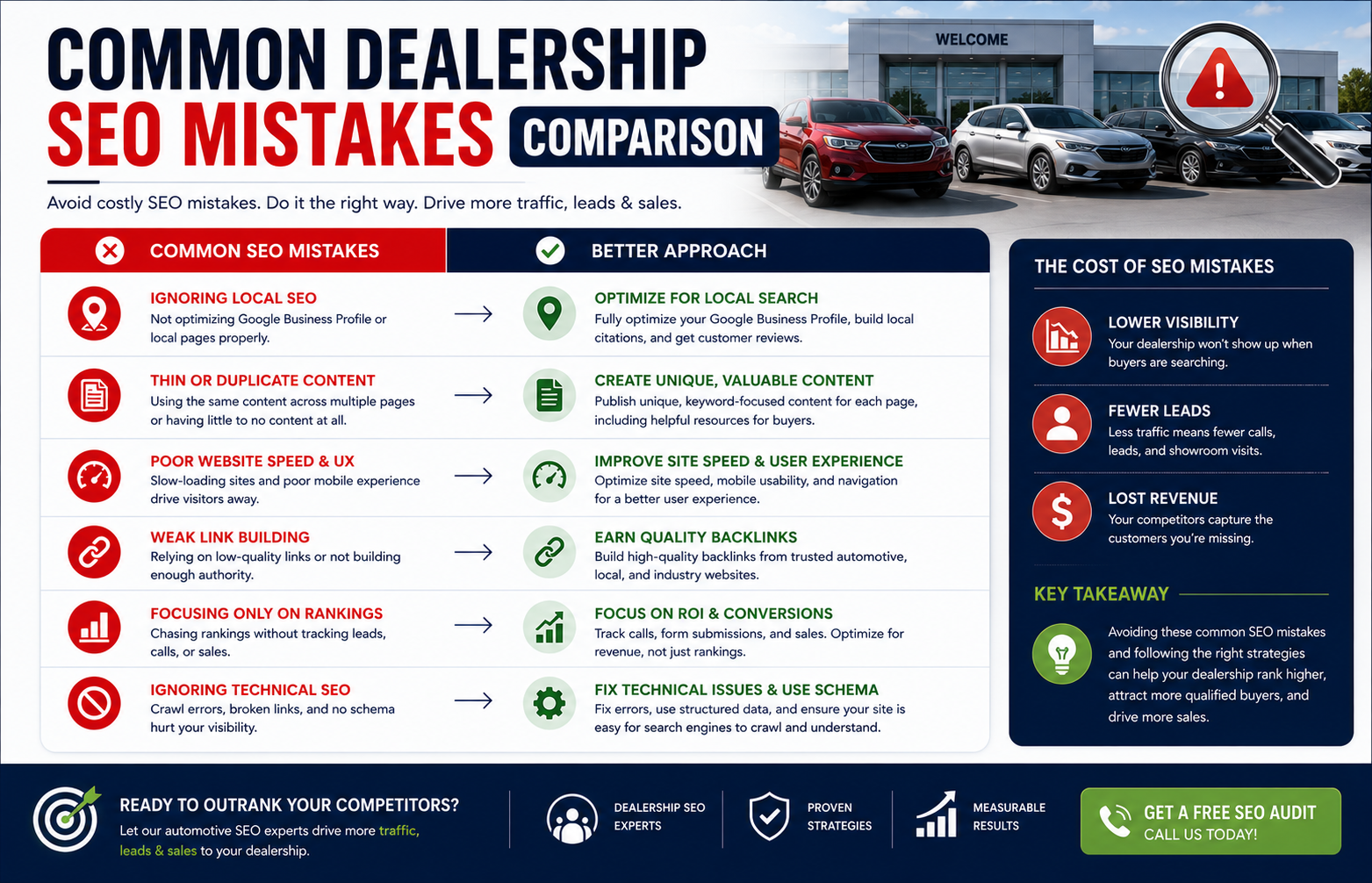 Common Dealership SEO Mistakes Comparison