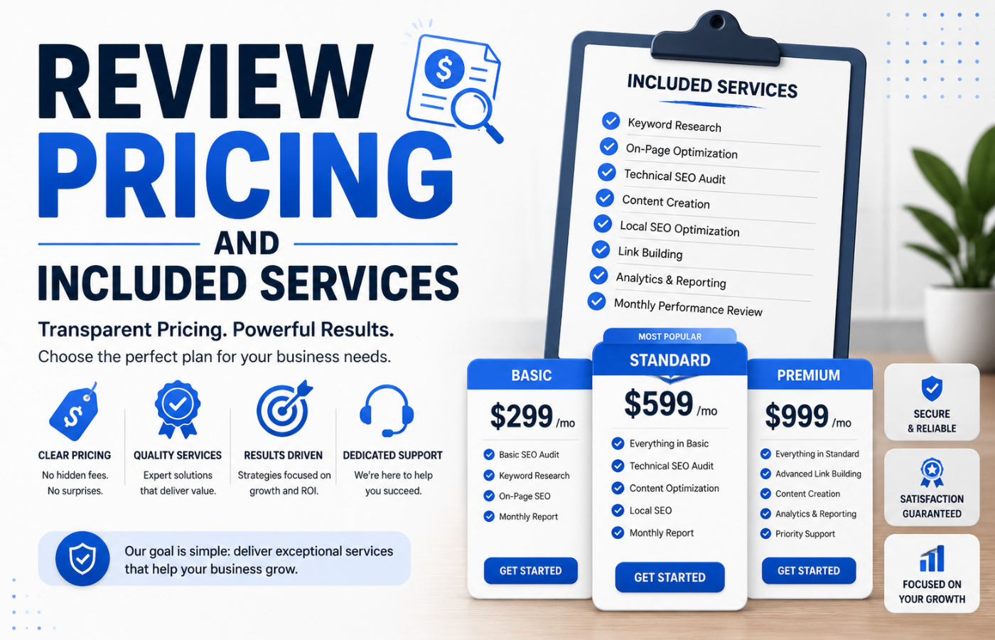 Review Pricing and Included Services